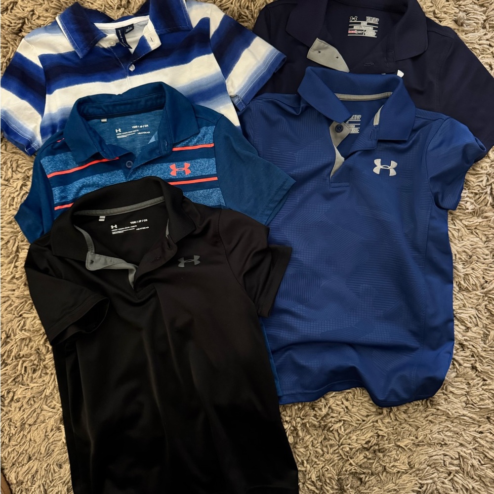 Under Armour Kids Polo Shirt Set - Blue, Black, and White